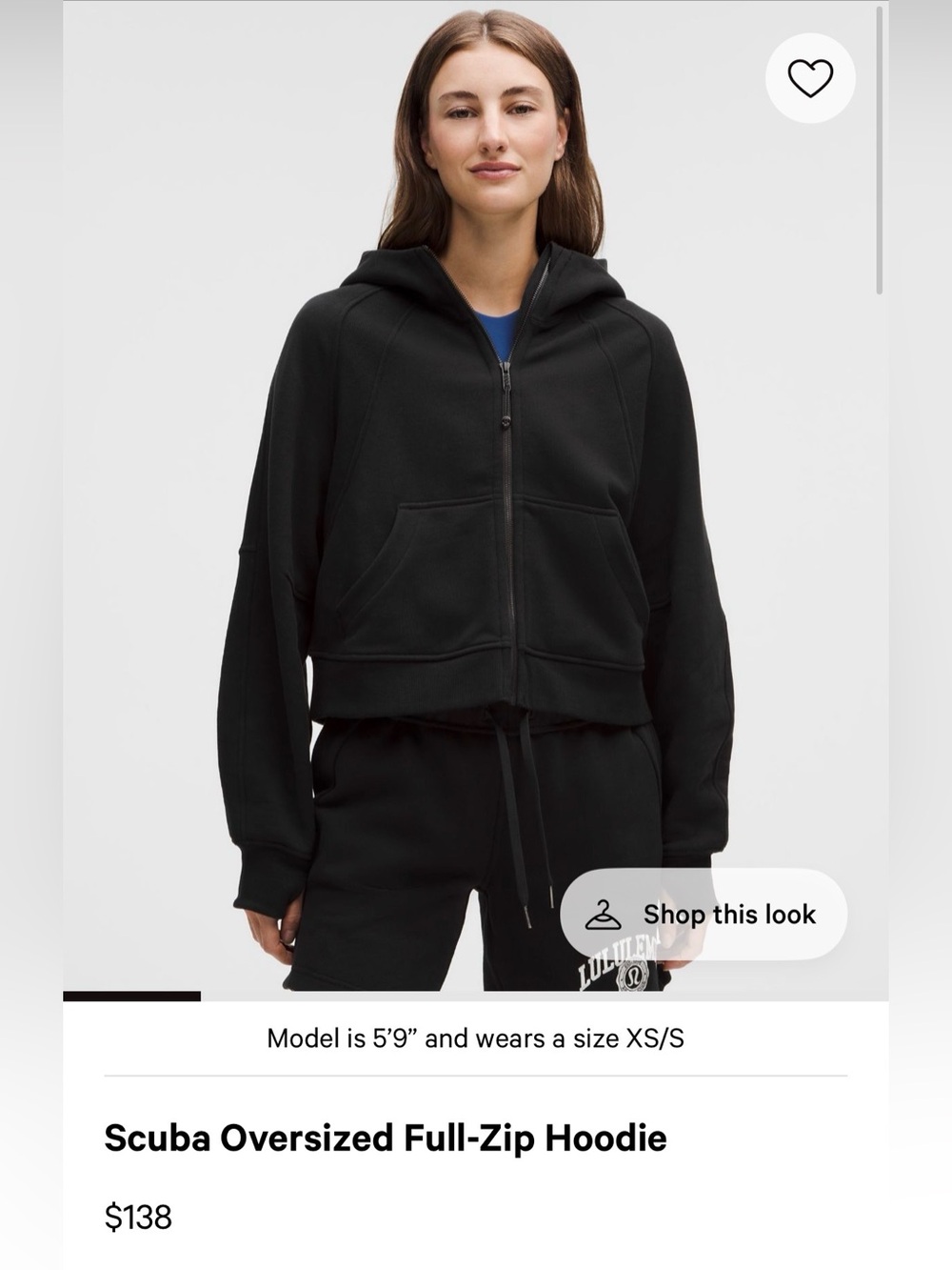 Lululemon scuba oversized full zip hoodie